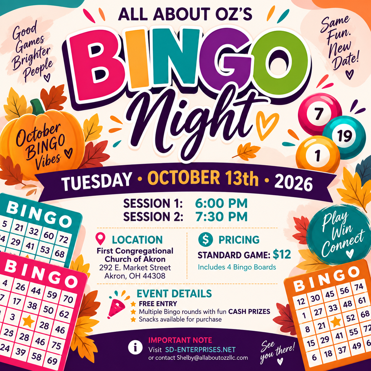 BINGO Oct 13 2026